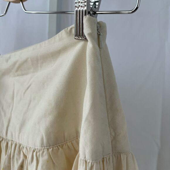 J. JILL Size 6 Printed Skirt Full A-Line Knee Length Cotton Cream Multicolor - Picture 4 of 4